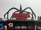 3D printed Stranger Things organizer with red logo, Demogorgon figure, modern black design