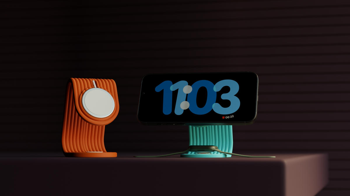 iPhone and Apple Watch Charging Stand – alternate view