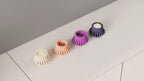 Ribbed tealight holder showing the light and shadow effect