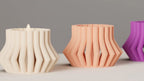 Modern geometric tealight holder from an alternate angle