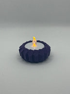 Modern angular LED tealight holder product view in selected colour