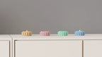 Modern angular LED tealight holder product view in selected colour