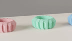 Modern angular LED tealight holder product view in selected colour