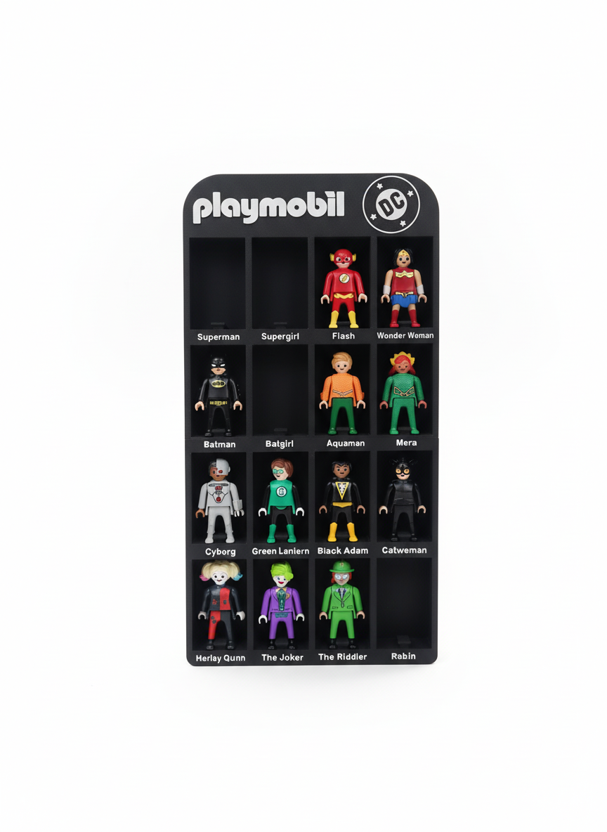 PLAYMOBIL DC Kinder Superheroes – 16-Slot Collection Display V1