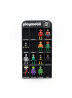 3D printed Playmobil-style DC Comics superhero and villain figures display stand by Lunqo