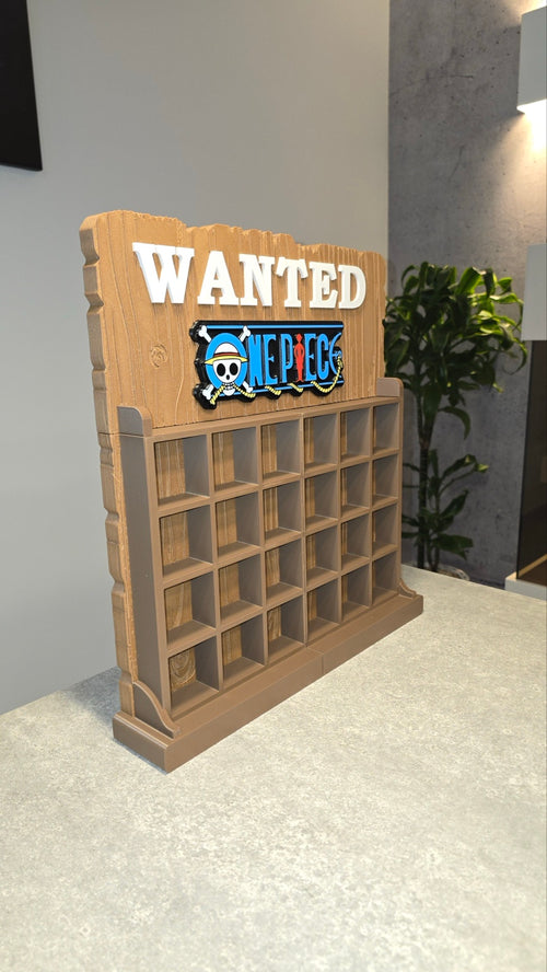 One Piece Kinder Joy Figure Display Stand – 24-Slot Wanted Board