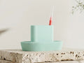 Modern ribbed desktop organiser with pens and stationery
