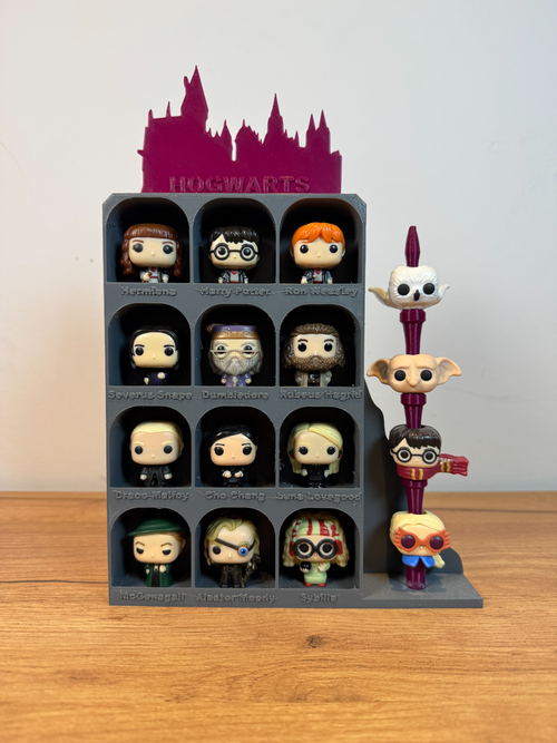 Lunqo 3D printed Harry Potter character display stand with detailed collectible figures.