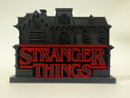 3D printed haunted house decor with red 'Stranger Things' text, modern Lunqo design