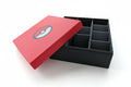 Lunqo premium 3D printed black organizer box with red lid, modern segmented storage design