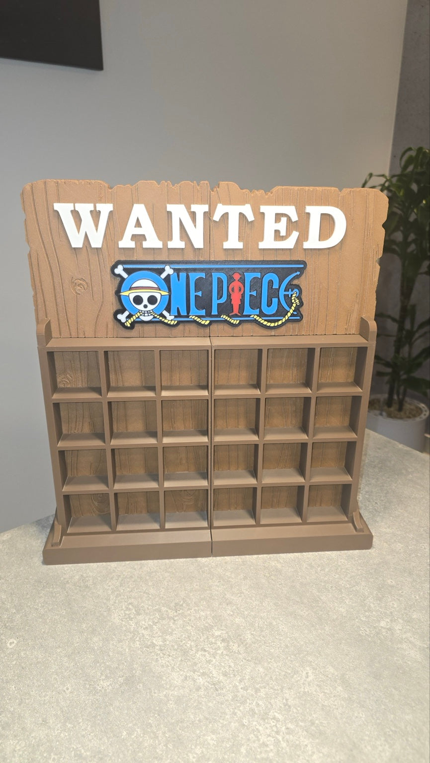 One Piece Kinder Joy Figure Display Stand – 24-Slot Wanted Board
