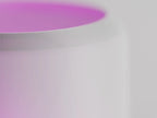 Minimalist 3D printed lamp with soft pink glow, modern design by Lunqo