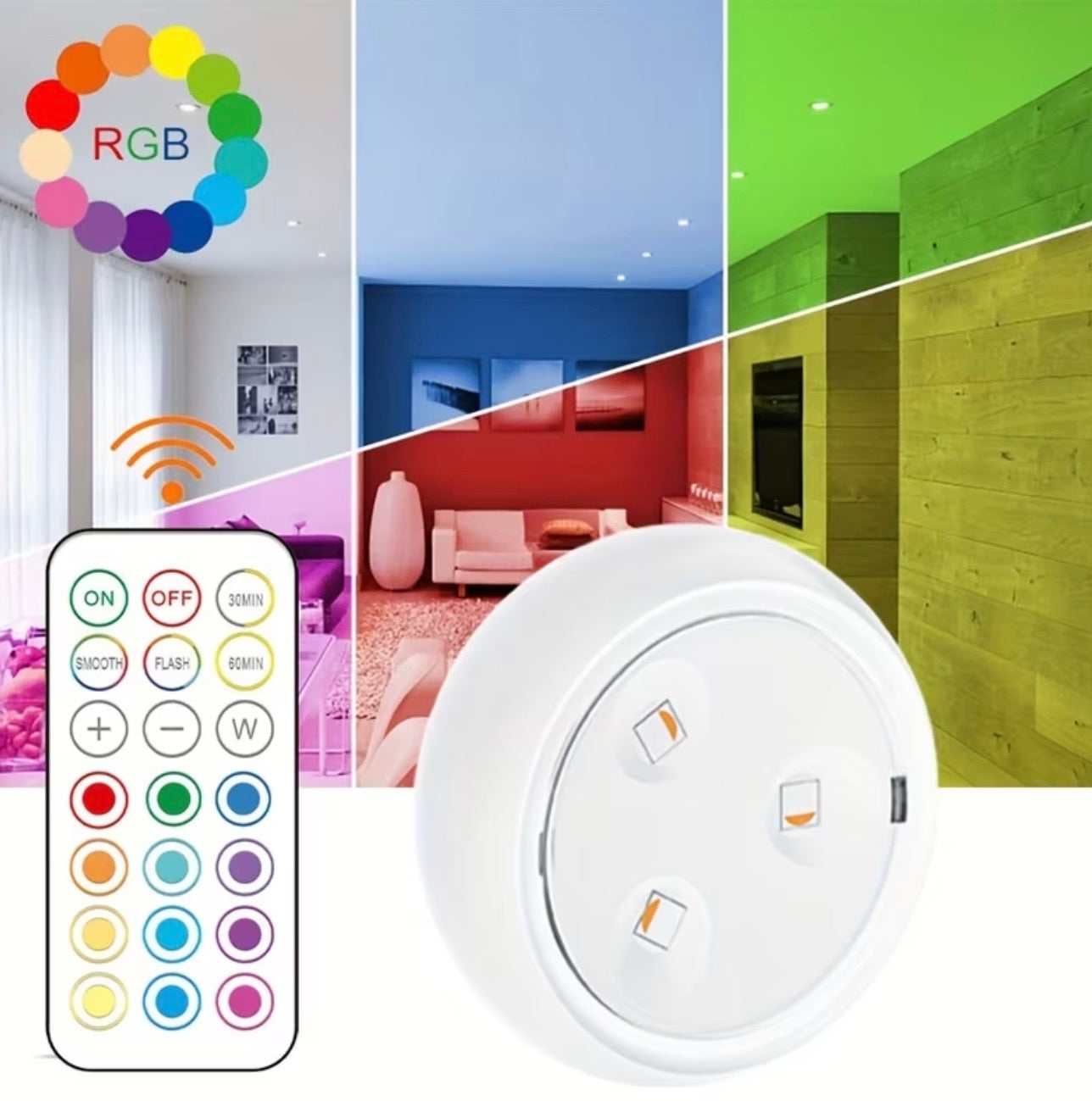 Wireless RGB Tap Light (Battery Powered)