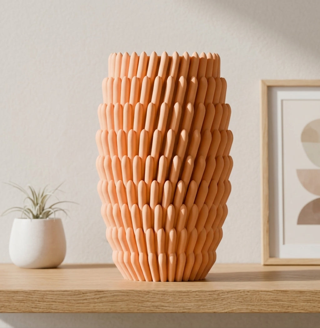Textured decorative vase showing its organic sea anemone inspired surface.