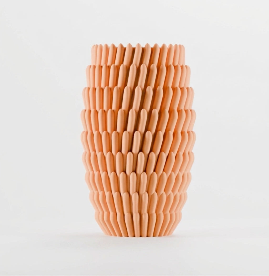 Aesthetic vase displayed from an alternate angle with its sculptural texture visible.