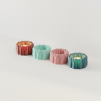 BloomGlow organic tealight holders in four pastel and jewel colours