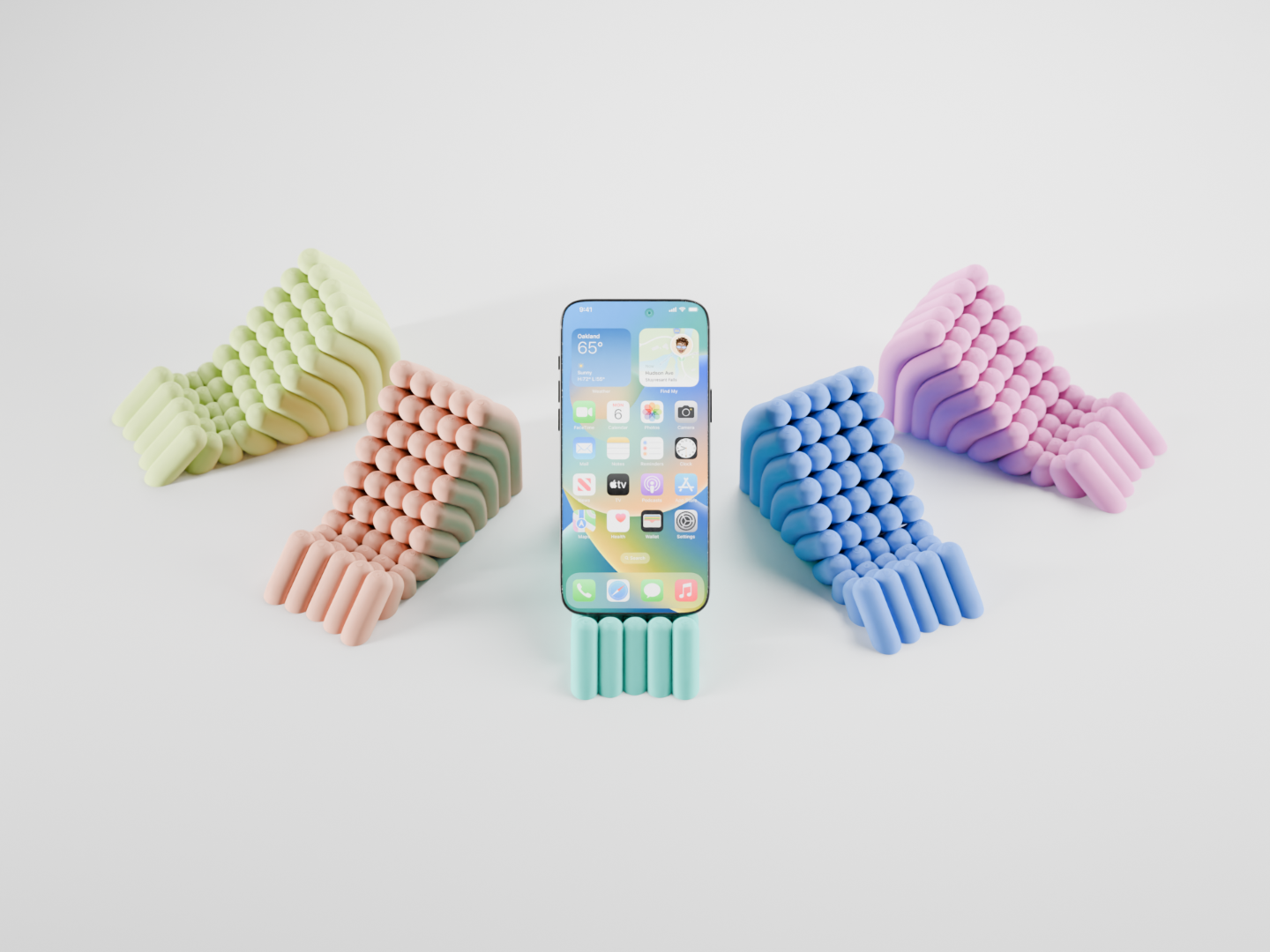 Bobble phone stand shown in a clean product view with its organic textured form.