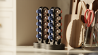 Double coffee pod stand with two rack sections