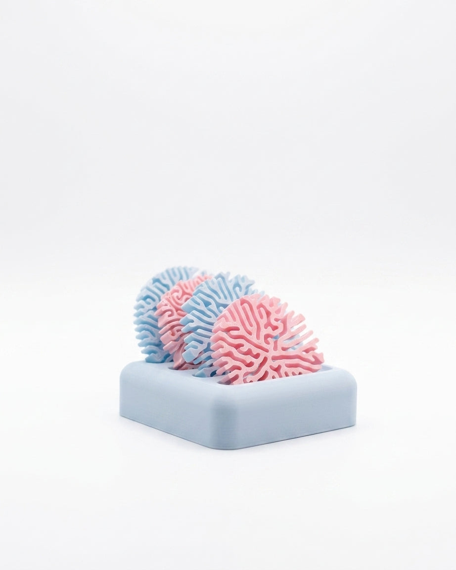 Coral coaster set with stand, view 04