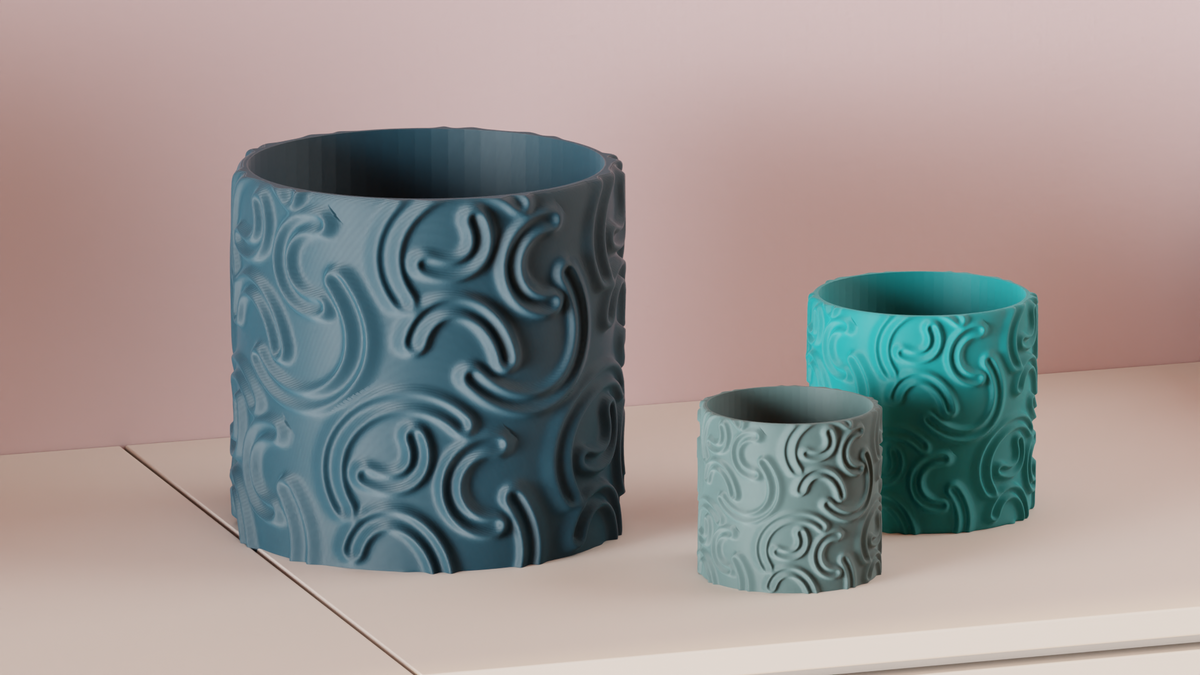 DuoForm arc-textured planter detail view 4