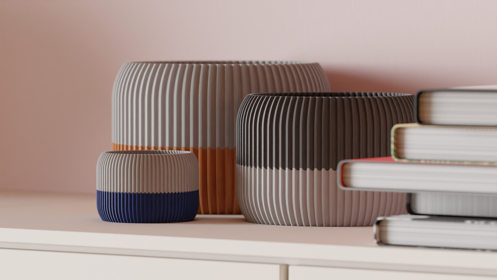 DuoForm – Ribbed Planter with Drip Tray – view 3