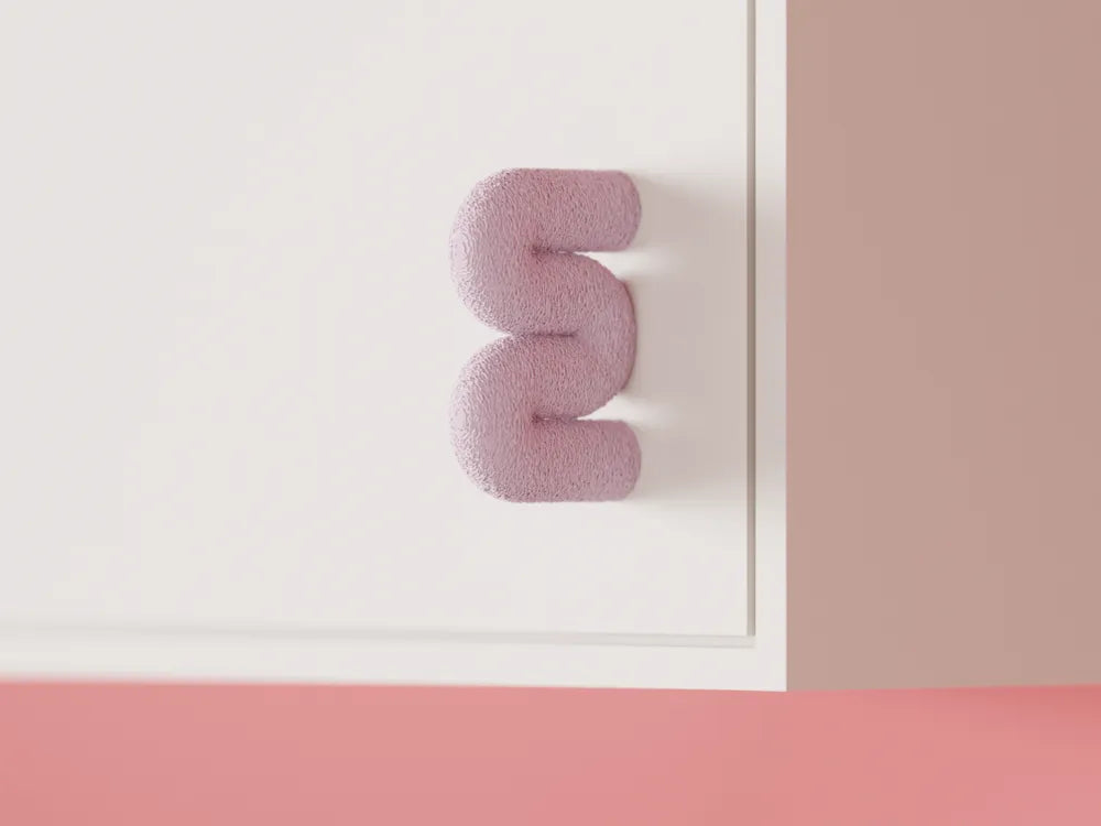 Wibble Aesthetic Cabinet Door Handle in selected colour – view 1