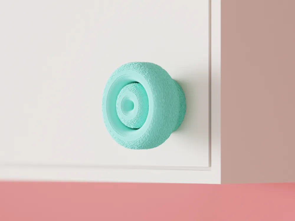 Modern Quirky Donut Cabinet Handle in selected colour – view 1
