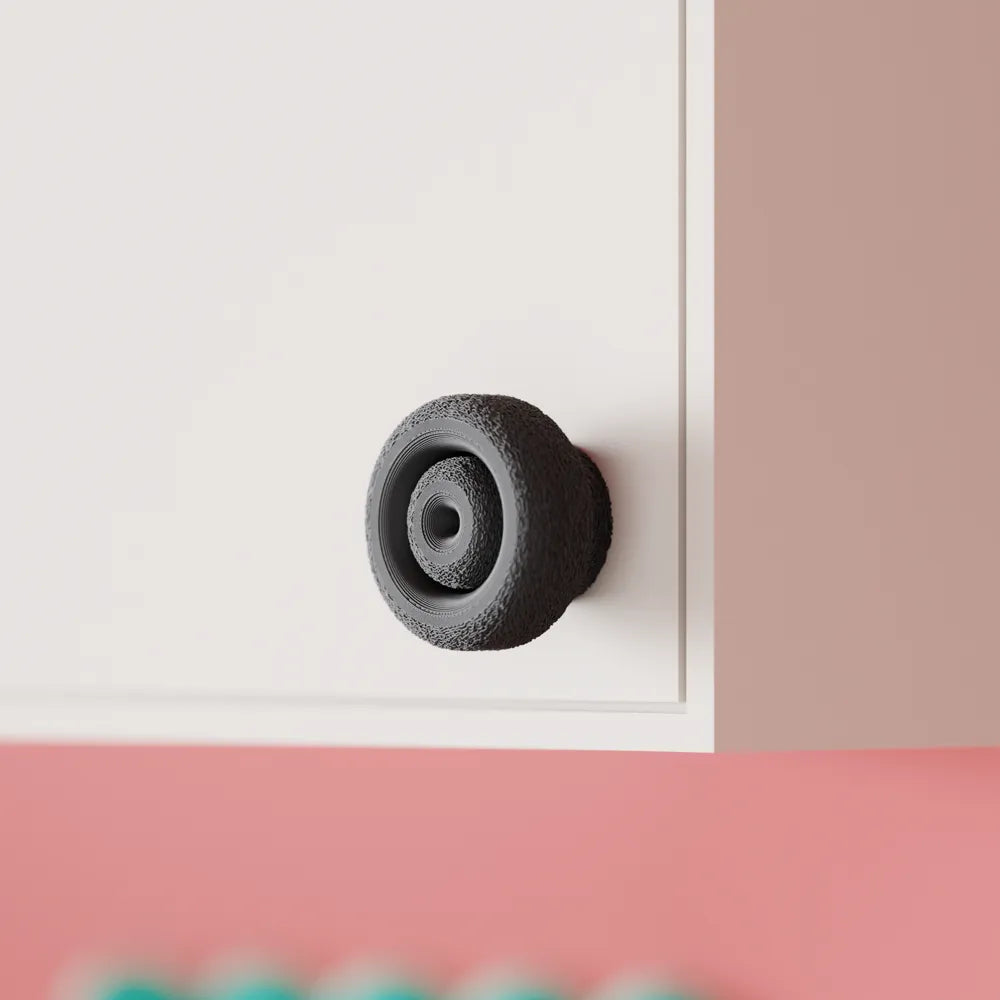 Modern Quirky Donut Cabinet Handle in selected colour – view 2