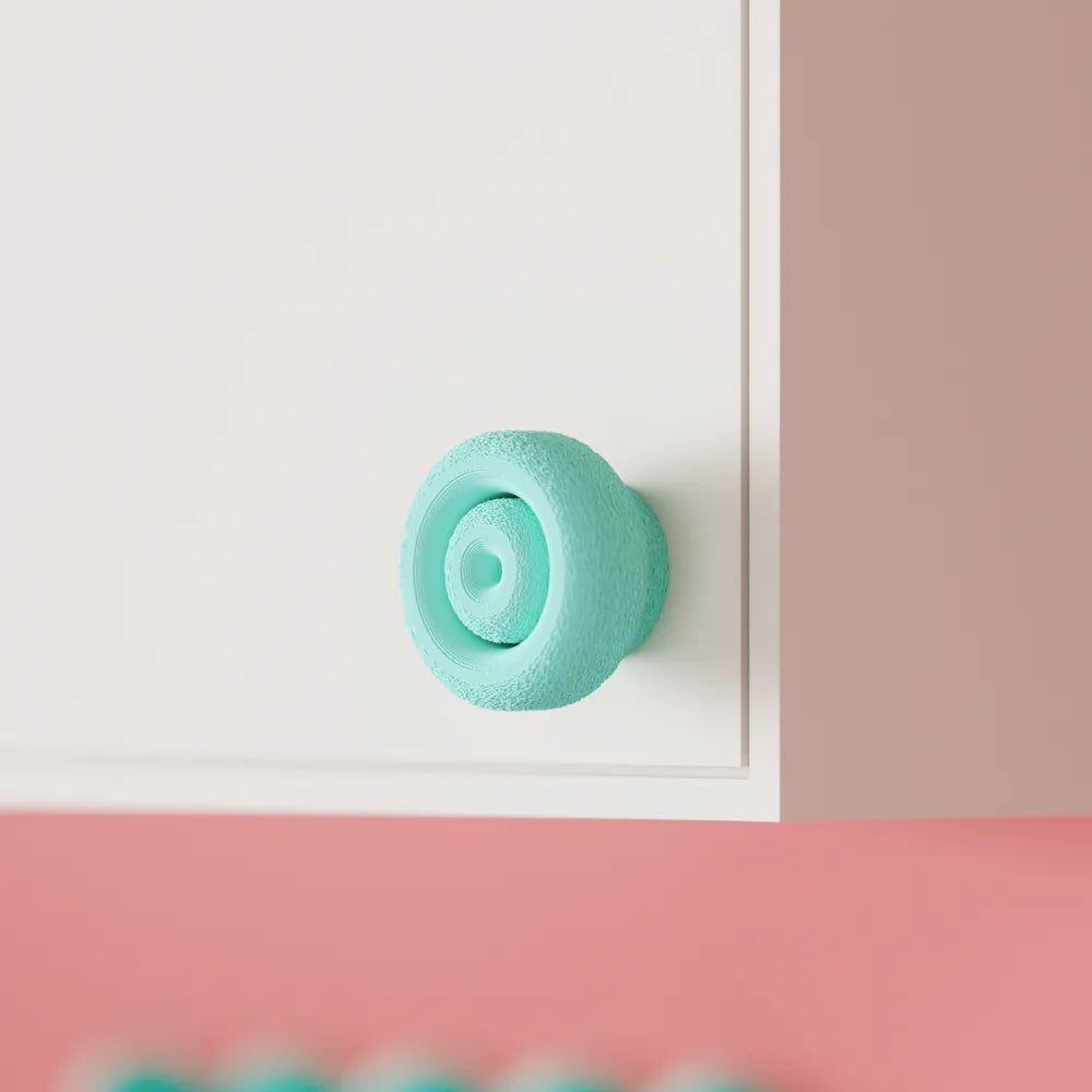Modern Quirky Donut Cabinet Handle in selected colour – view 3