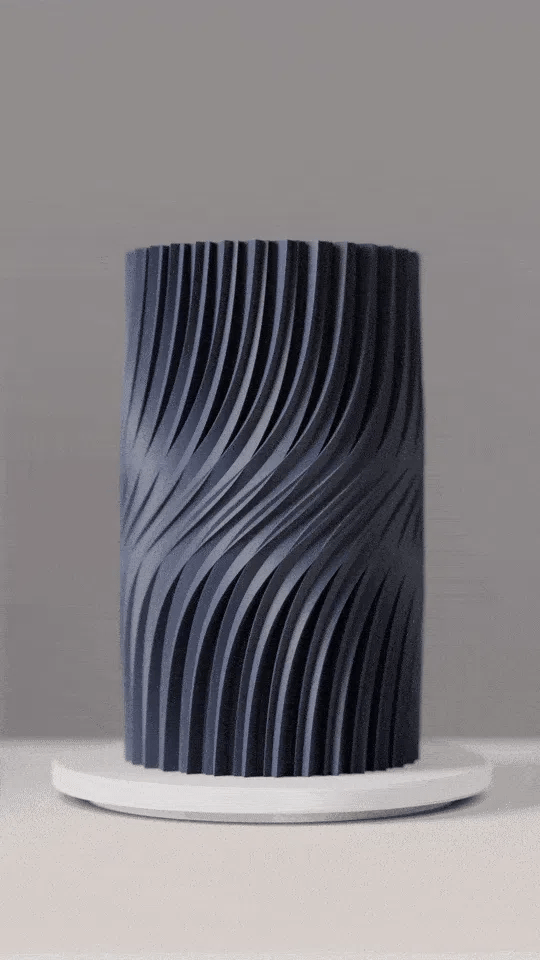 Clean aesthetic twisted vase view 2
