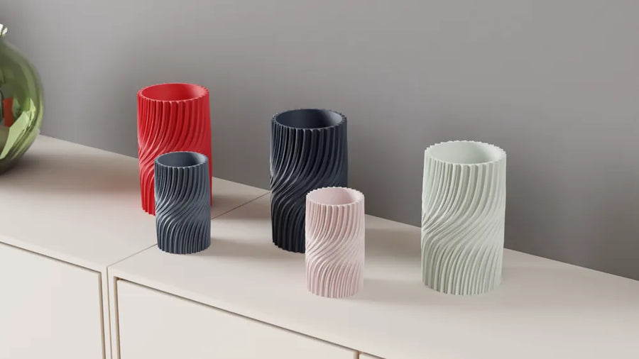 Clean aesthetic twisted vase view 4