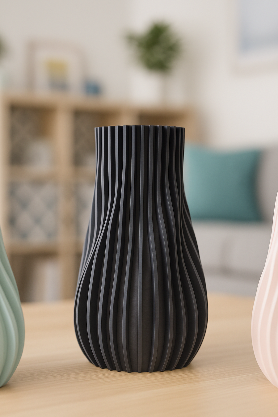 Modern flowing sculptural vase – view 3