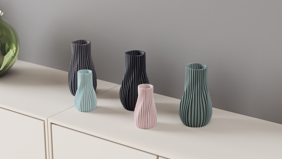 Modern flowing sculptural vase – view 9