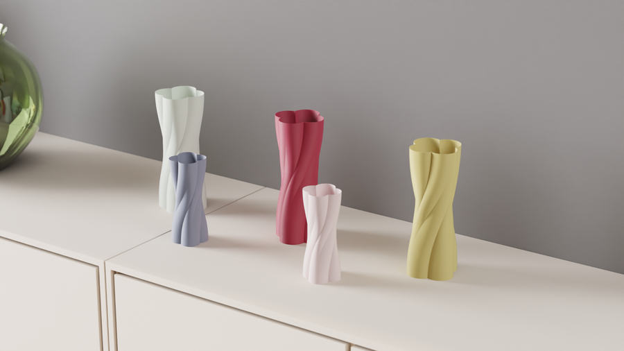 Elegant twisted sculptural vase – view 3