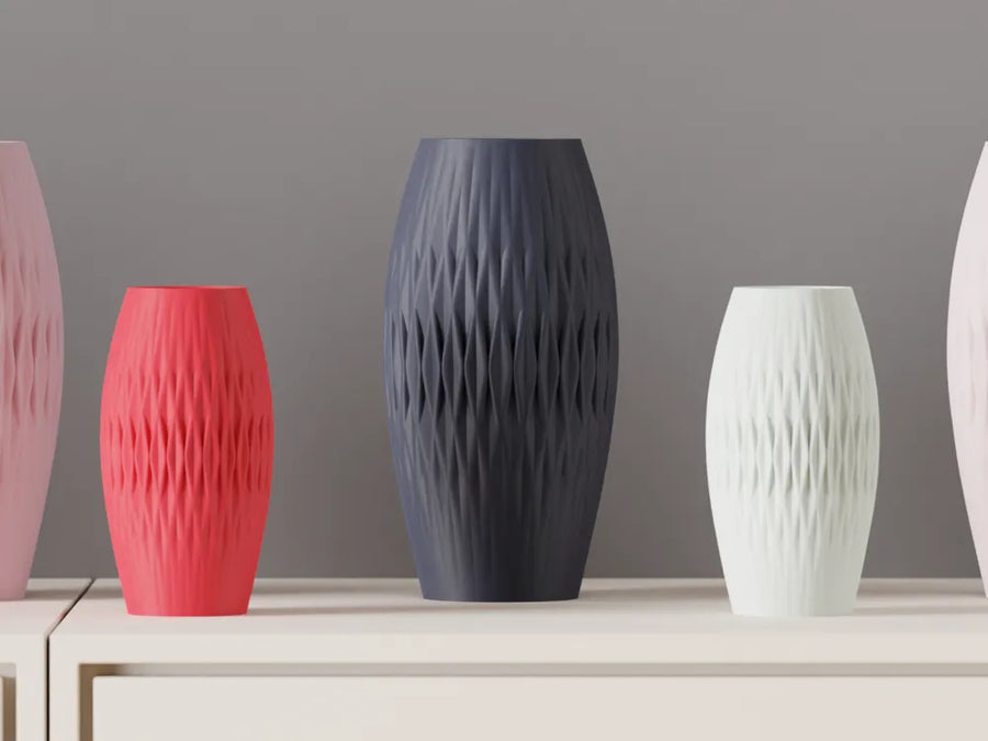 Modern faceted vase view 1