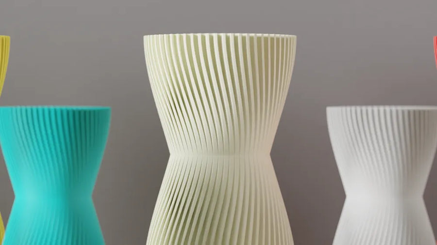 Hourglass ribbed vase view 4