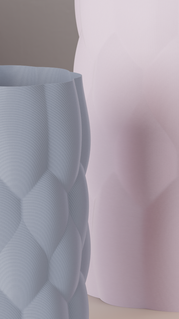 Puffed pleated sculptural vase – view 3