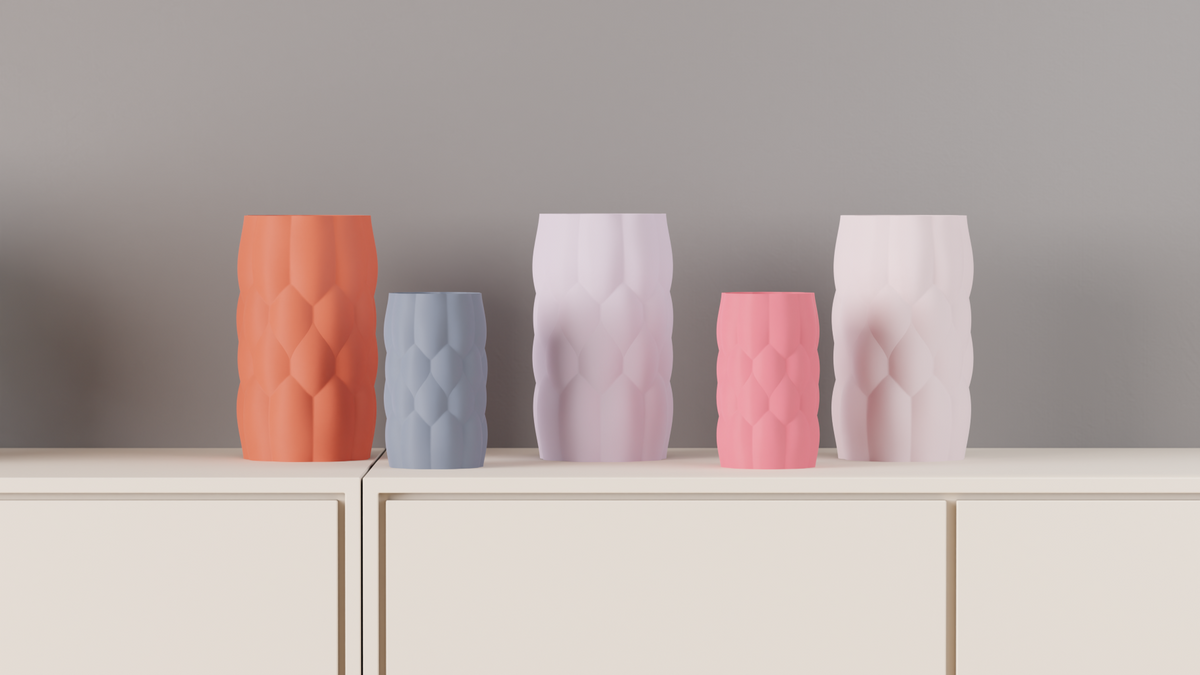 Puffed pleated sculptural vase – view 8