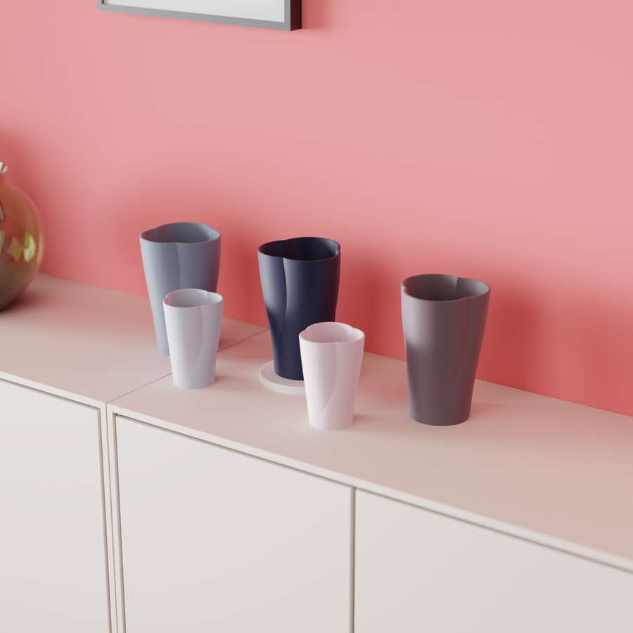 Subtle flowing twisted vase – view 4