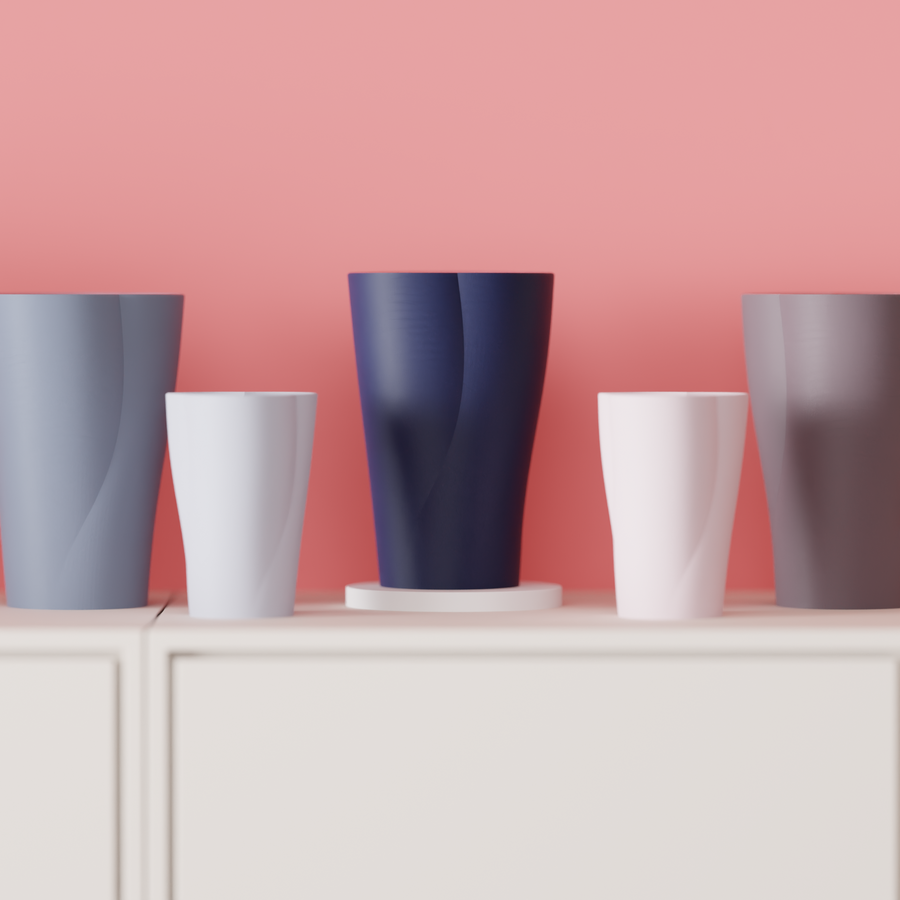 Subtle flowing twisted vase – view 5