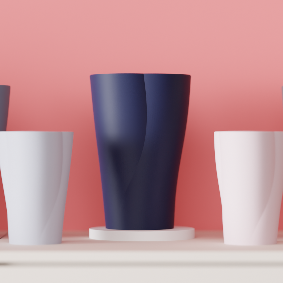 Subtle flowing twisted vase – view 9