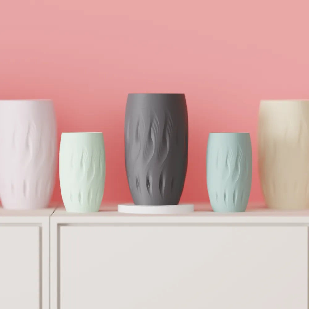 Modern flame pattern vase view 2