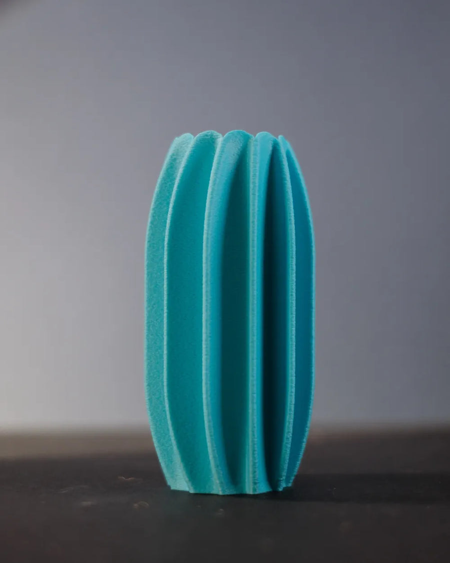 Modern finned vase view 2