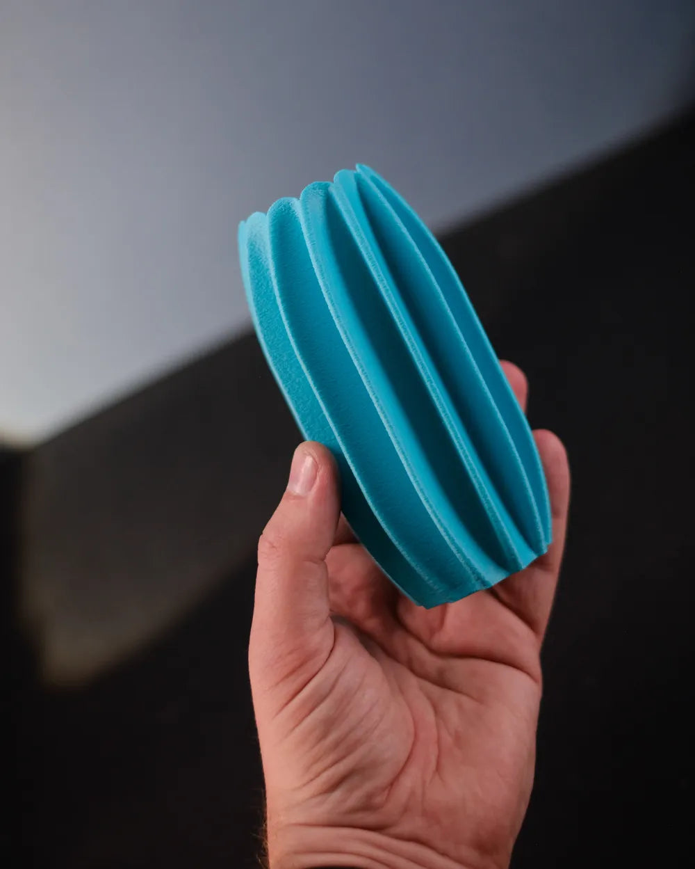 Modern finned vase view 3