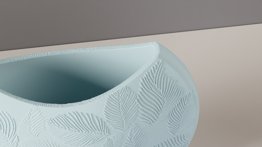 Circular leaf pattern vase – view 4