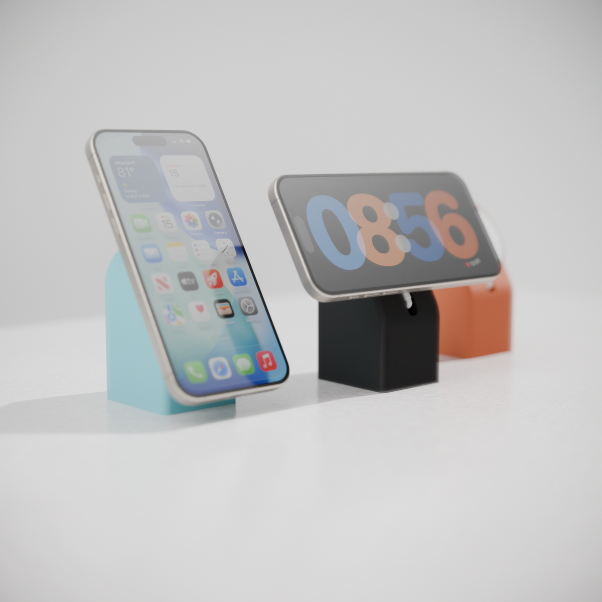 BlockDock minimal MagSafe stand – alternate view