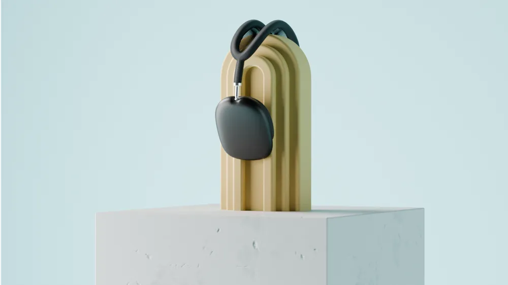 Arc modern over-ear headphone stand alternate view