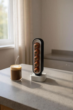 PodArc coffee pod organiser holding pods on a kitchen counter