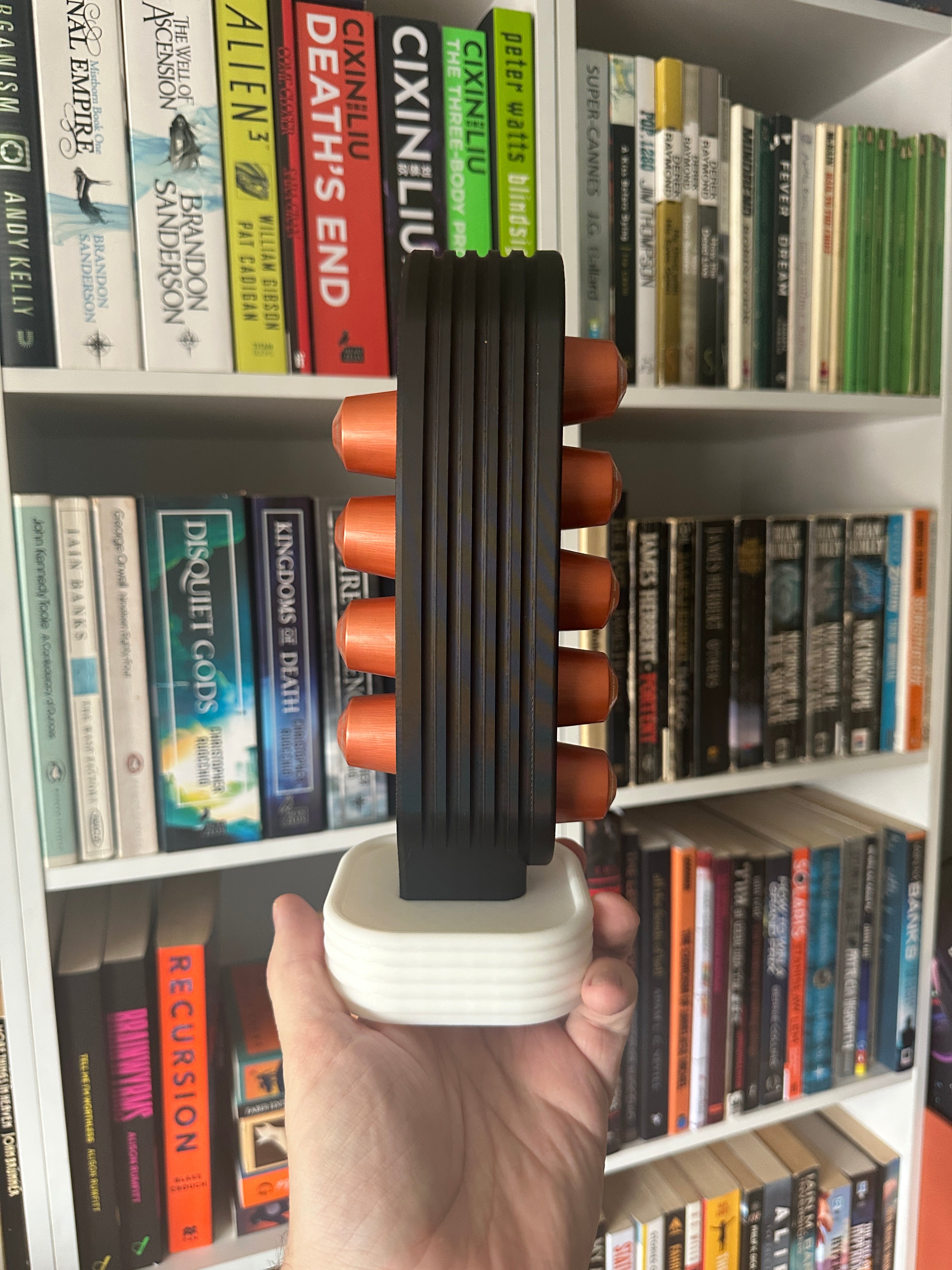 PodArc rotating coffee pod holder with handle detail