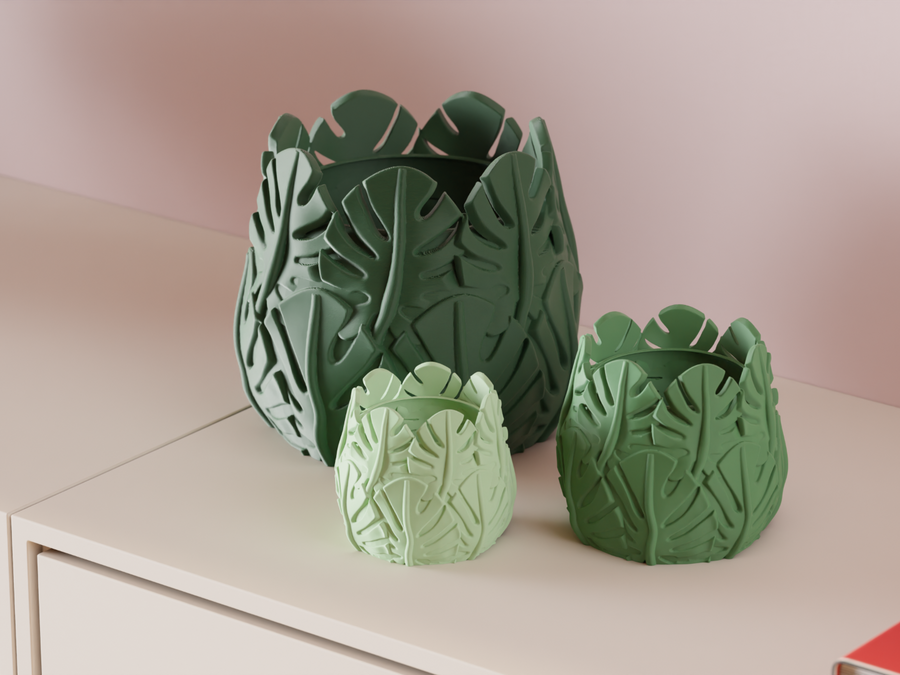 RidgeNest – Monstera-leaf Planter – view 1